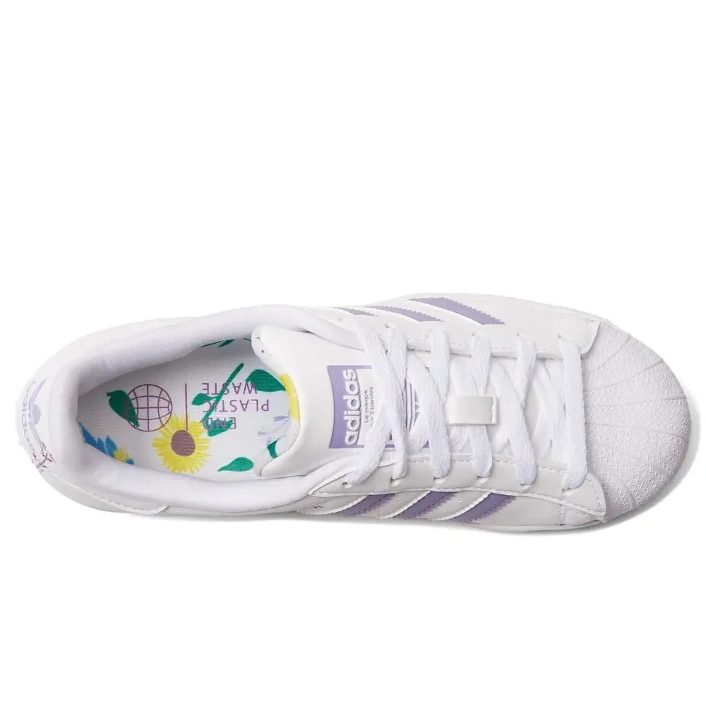 ADIDAS GIRLS SUPERSTAR BIG KID WHITE MAGIC LILAC ENERGY INK 6.5 BIG KID M SHOES